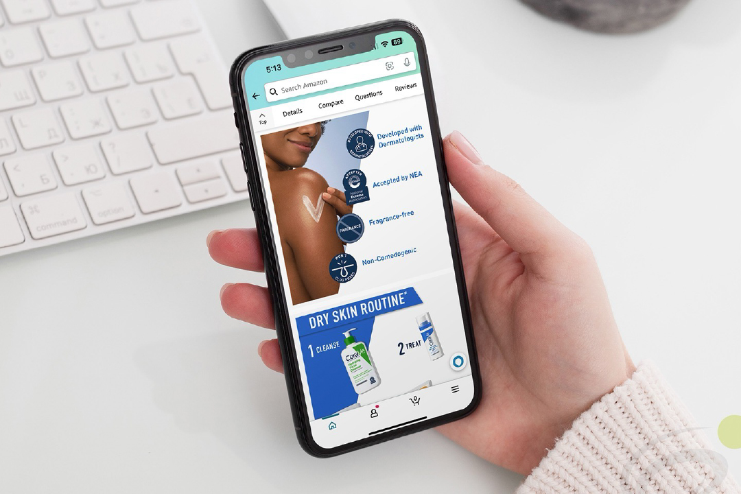sample web design on a mobile display